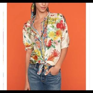 JOHNNY WAS JAFFA BUTTON-DOWN BLOUSE